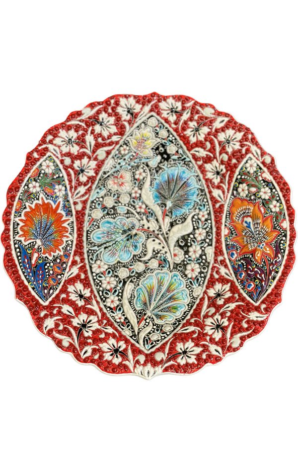 Crimson Bloom Artistry - Decorative Plate