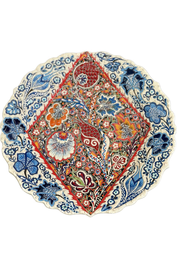 Crimson Bloom Artistry - Decorative Plate