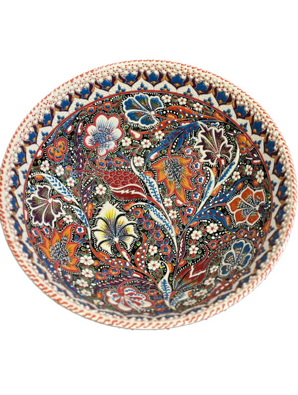 Crimson Bloom Artistry - Decorative Bowl