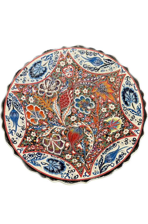 Crimson Bloom Artistry - Decorative Plate