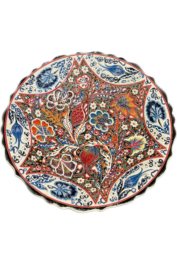 Crimson Bloom Artistry - Decorative Plate