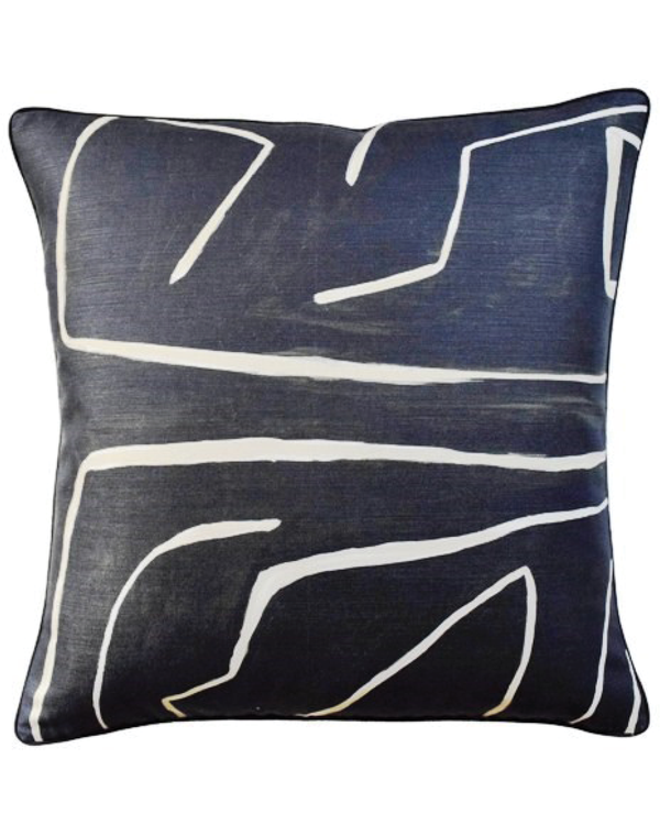 Graffito Throw Pillow (Onyx/Beige)