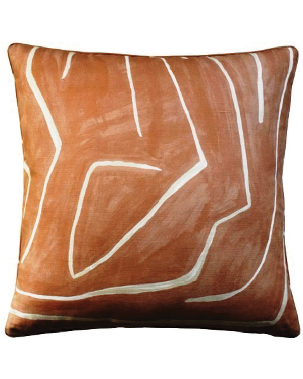 Graffito Throw Pillow (Salmon/Cream)