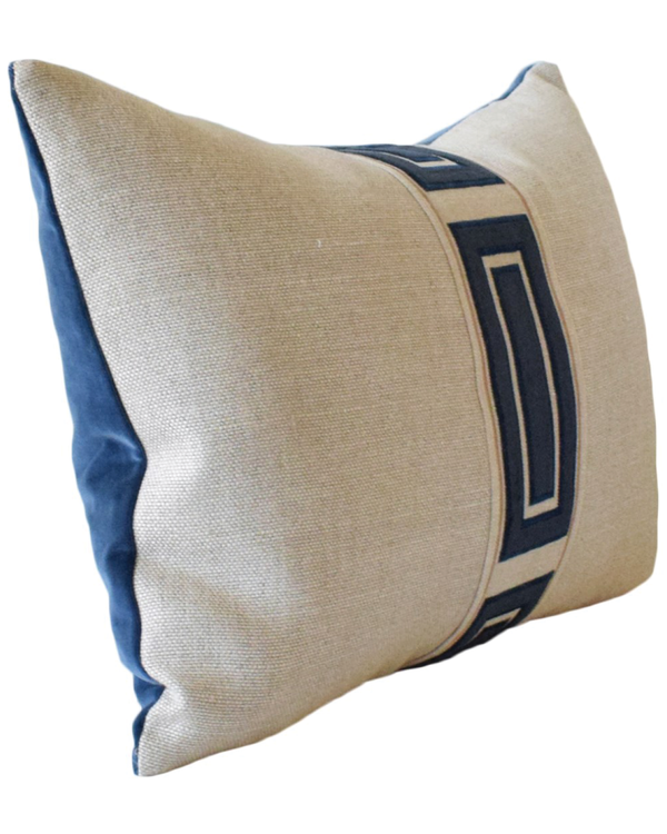 Giorgio Linen Ingot Tape Throw Pillow (Indigo)