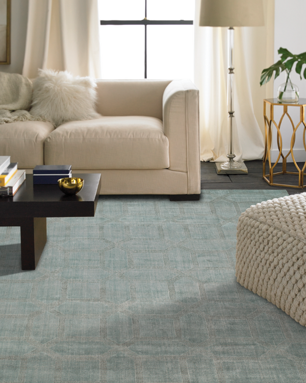 Avalon Crystal Blue Contemporary Rug