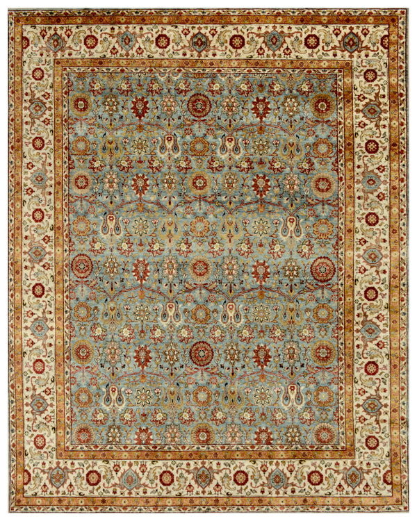 Beige Grey Blue Traditional Rug