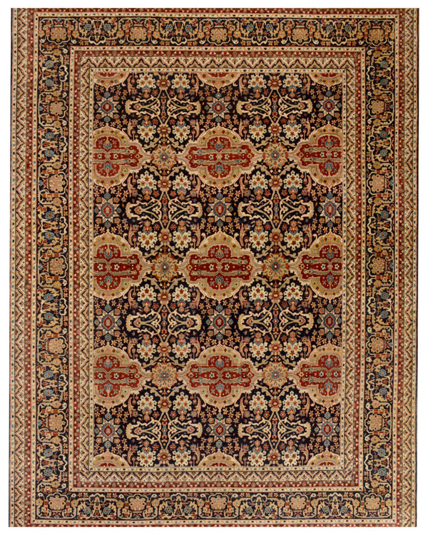 Black Patterned Traditional Rug