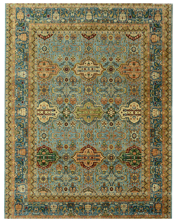 Blue Khaki Traditional Rug