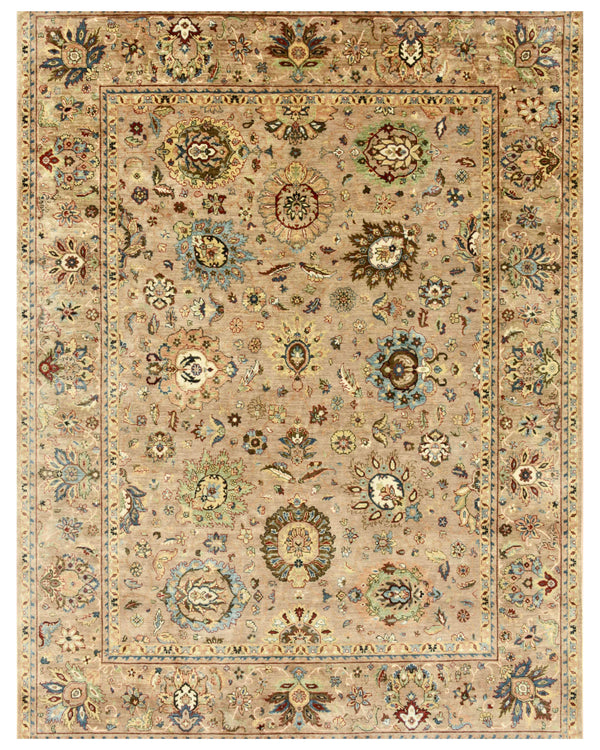 Camel Muted Medallion Traditional Rug