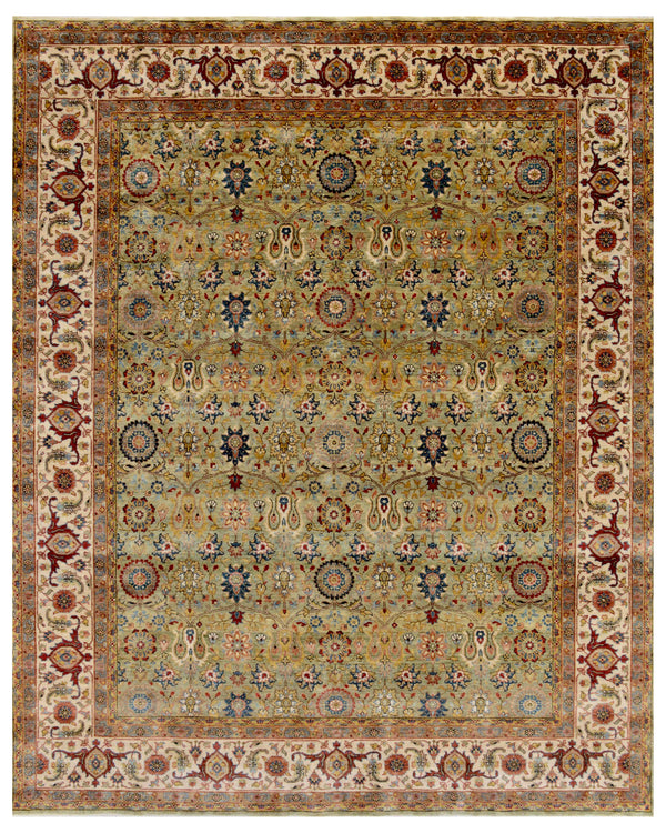 Green Beige Traditional Rug