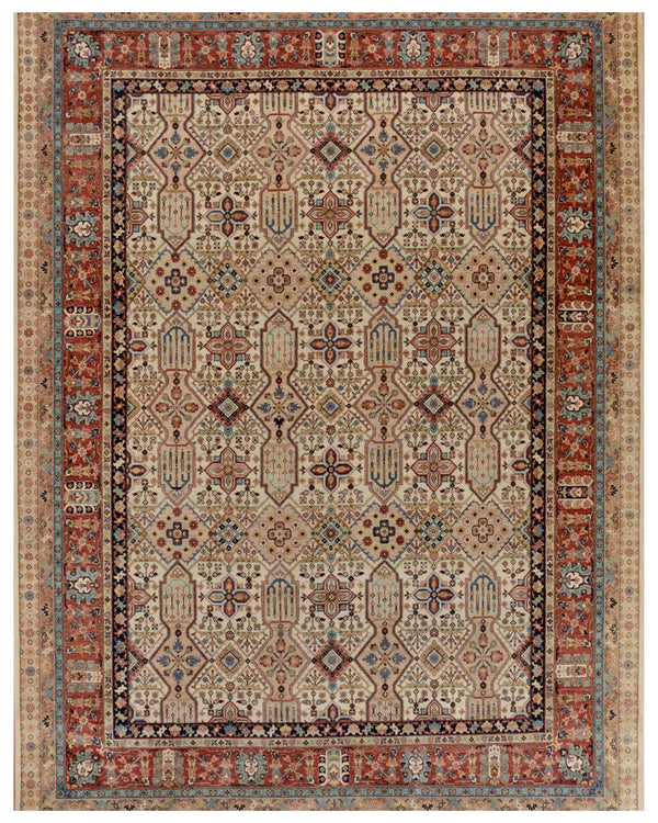 Light Beige Blue Traditional Rug