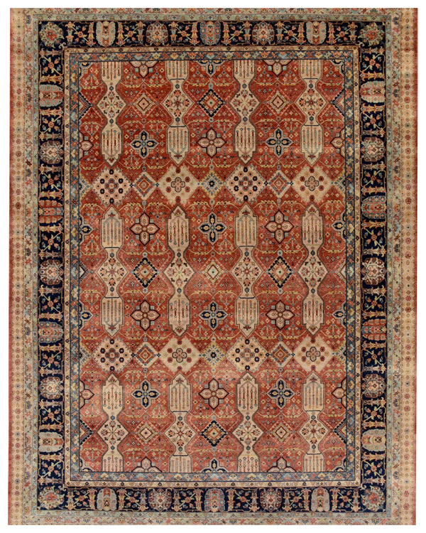 Rusty Beige Pattern Traditional Rug